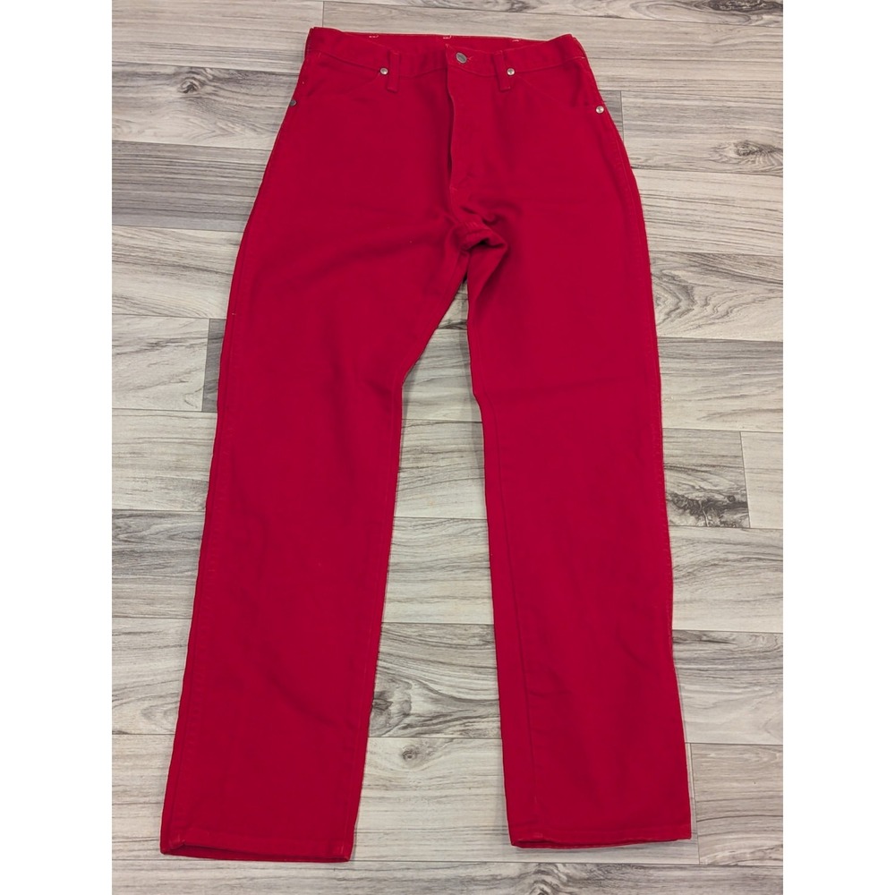Vintage Wrangler Women's Red Jeans MWZ 30x30 Made USA 1988 Straight Leg 12" Rise